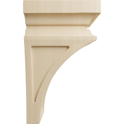 4"W x 4 3/4"D x 8"H Small Nevio Wood Corbel, Rubberwood