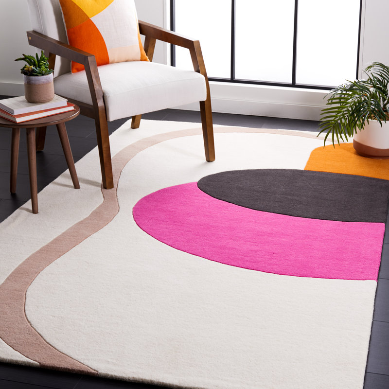Tapis Fifth Avenue 141 en ivoire / rose, Rectangle 8 pi x 10 pi