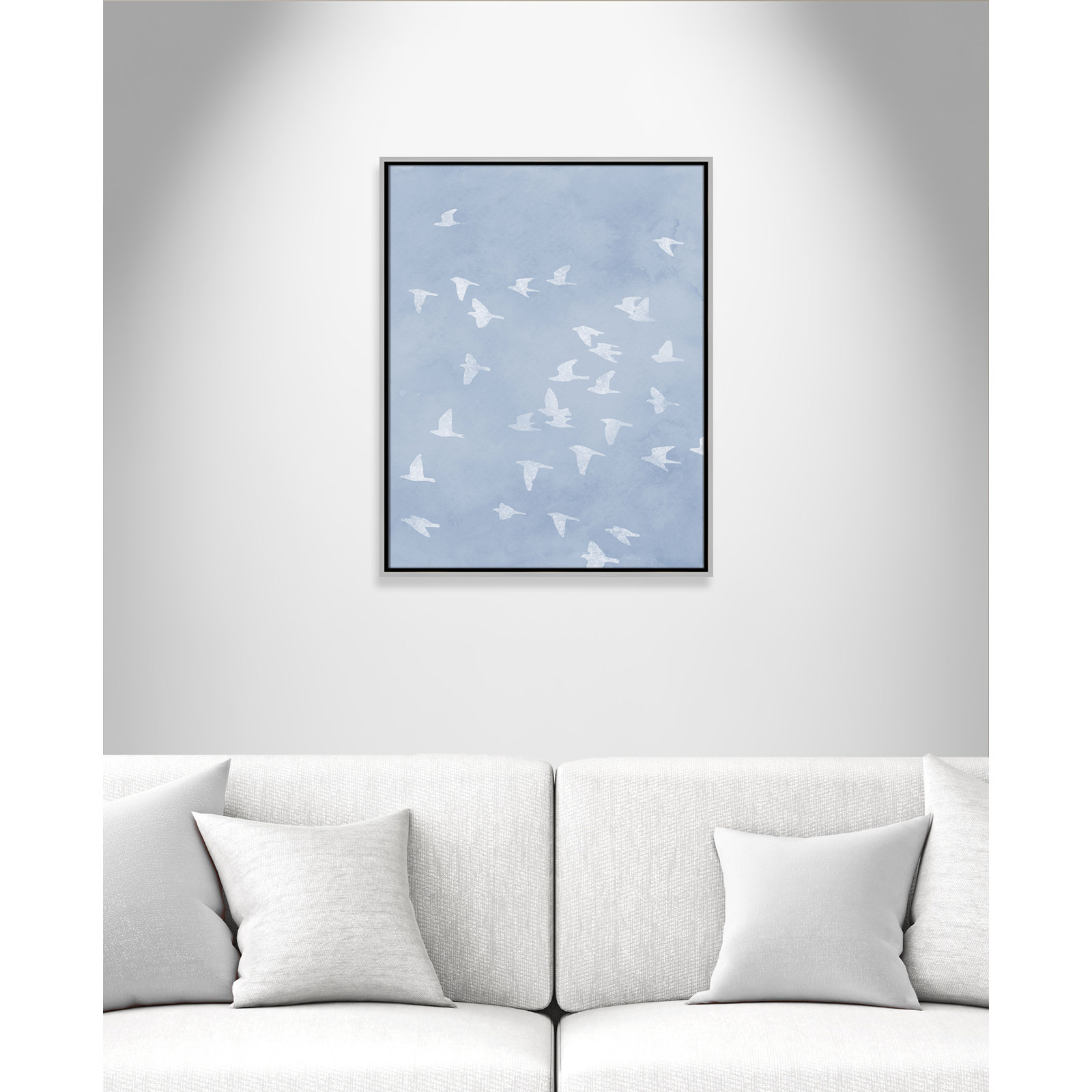 Flying Friends Print by Marcus Prime, 23.5'' W x 29.5'' H, Silver Floater