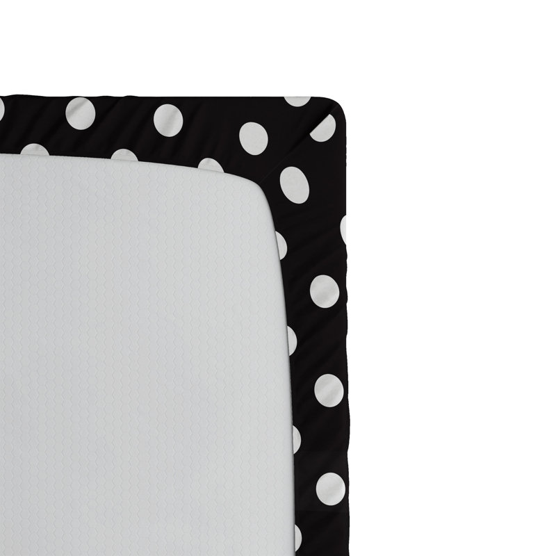 Drap-housse orange Ambesonne, Drap-housse pour lit simple TG, Gris anthracite / pois blancs