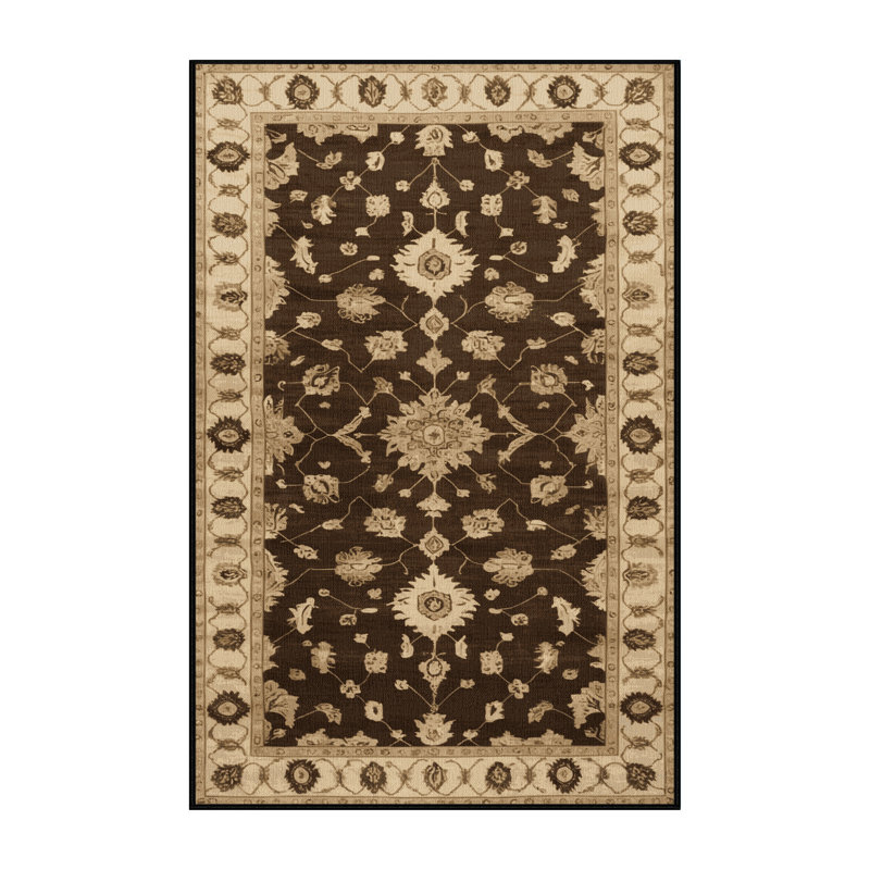 Tapis brun lavable à la machine, Rectangulaire 2 pi x 3 pi