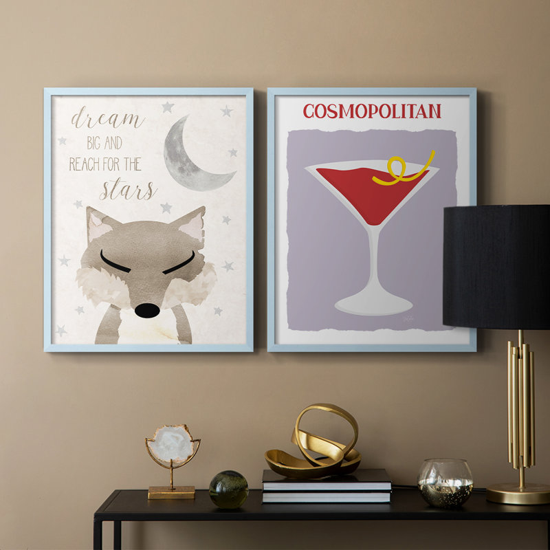 Goodnight Fox - reproduction encadrée de qualité supérieure - prête à être accrochée - aucun clou requis - aucun clou requis