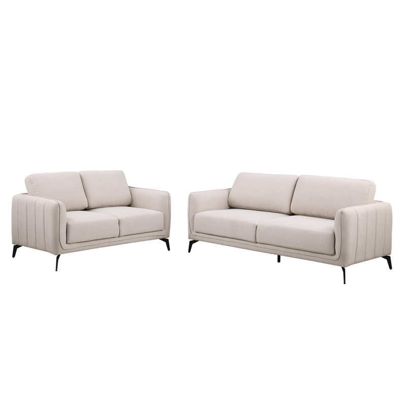 Chari Living Room Set, Chari Beige Fabric