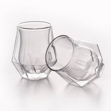 NutriChef Double Wall Insulated Glasses 2pcs 8oz High Borosilicate