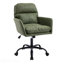 Fauteuil de bureau en similicuir vert, base noire, réglable en hauteur, convenant à une table de bureau et à d'autres environnements-590365310