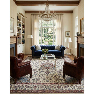 One-of-a-Kind Cream Traditional 9X12 Oriental Area Rug