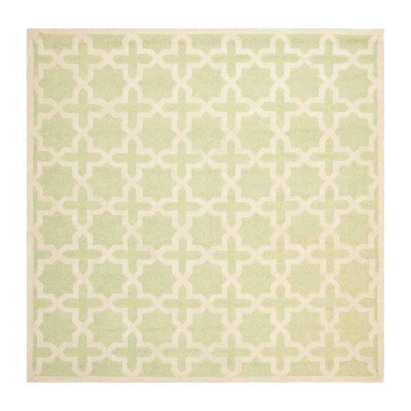 Cannen Hand Tufted Wool Geometric Rug, Square 6'