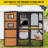  Large Cat Catio 4 Tiers Cat Enclosure House for Outdoor Indoor Cats with Weatherproof Roof, 3 Resting Rooms, 3 Platforms, 5 Windows 70" H 77" L-105299916