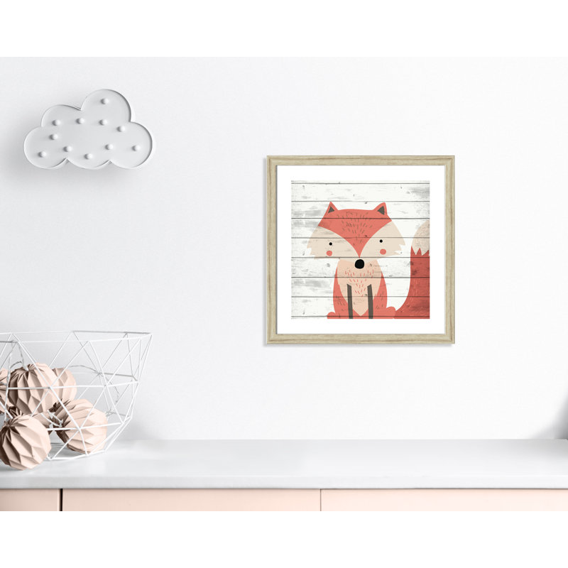 Woodland Creatures 1' Wall Decal, Beige Flat Framed, 22.5" H x 22.5" W x 0.6" D