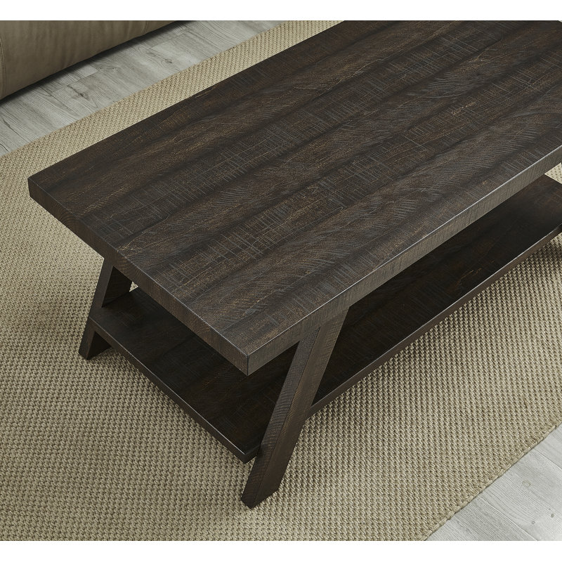 Rectangular Coffee Table With Manufactured Wood Table Topand Shelf
