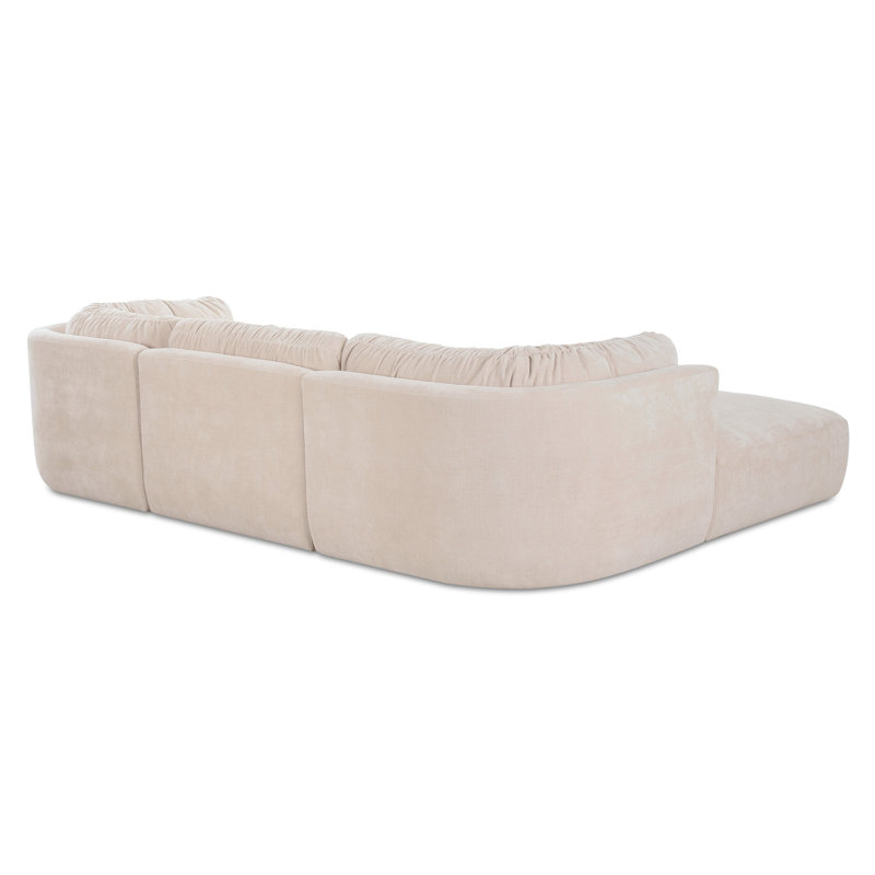 Matina Lounge Modular Sectional Taupe, Beige Polyester