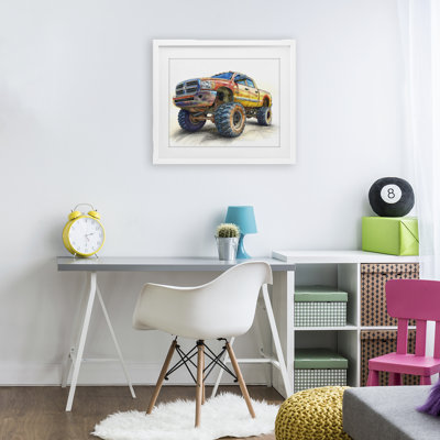 «Lifted Offroad Truck», reproduction encadrée sous verre, design par Steve Hunziker