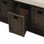 Fluker Rustic Storage Bench with 3 Drawers and 3 Rattan Baskets, Shoe Bench for Living Room, Entryway-1237166767