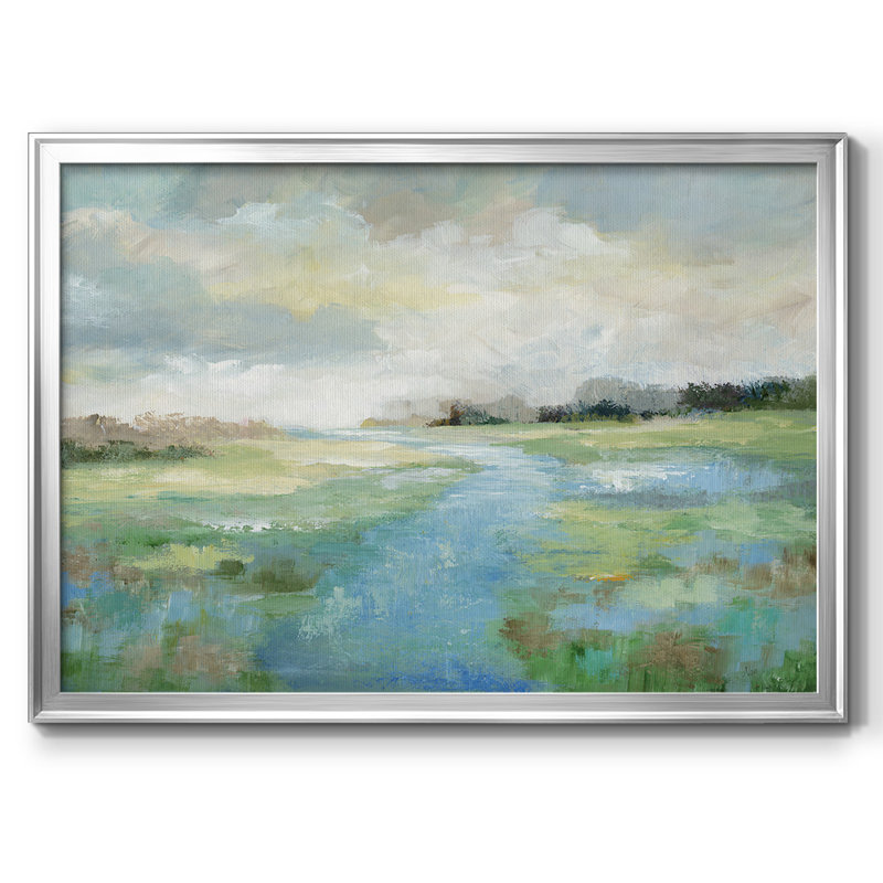 Winding Stream, reproduction d'art sur toile, Argent, H 18 po x l 26 po x P 1,5 po