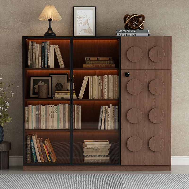Vitrines en bois massif brun noisette, H 47,24 po x l 47,24 po x P 13,78 po