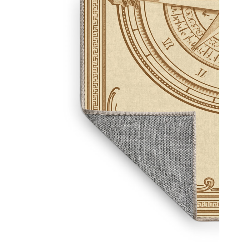 Tapis damassé classique beige lavable à la machine Botkins, 2 x 3