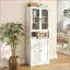 Armoire de cuisine en métal - rangement avec tablettes réglables (blanc), structure en acier inoxydable robuste, armoire autoportante pour cuisine / garde-manger / salle de bain