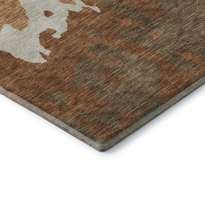 Tapis paprika de qualité supérieure lavable à la machine Prisco, Rectangle 10 pi x 14 pi