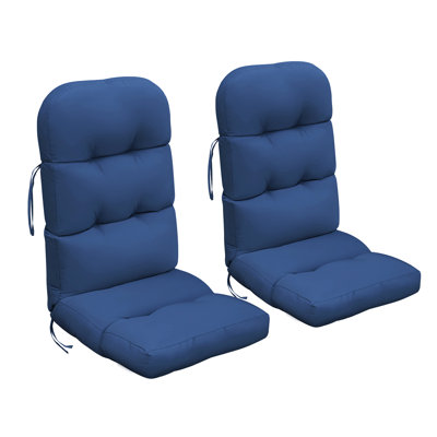 Navy Blue Outdoor 4'' Adirondack Chair Seat Cushion, Two-Piece Set