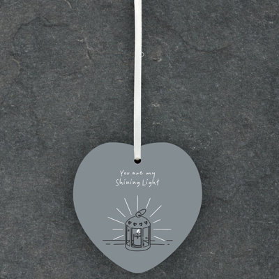 The Seasonal Aisle My Shining Light Heart Shaped Ceramic Ornament