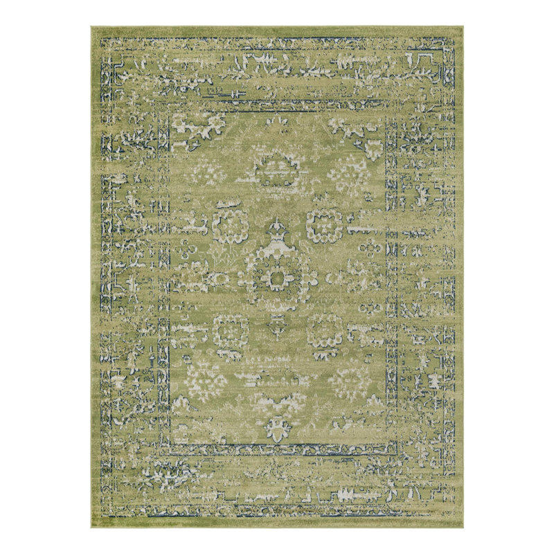 Tapis rectangulaire gris anthracite / ivoire en polypropylène tissé à la machine 9 pi x 12 pi, Rectangle 9 pi x 12 pi