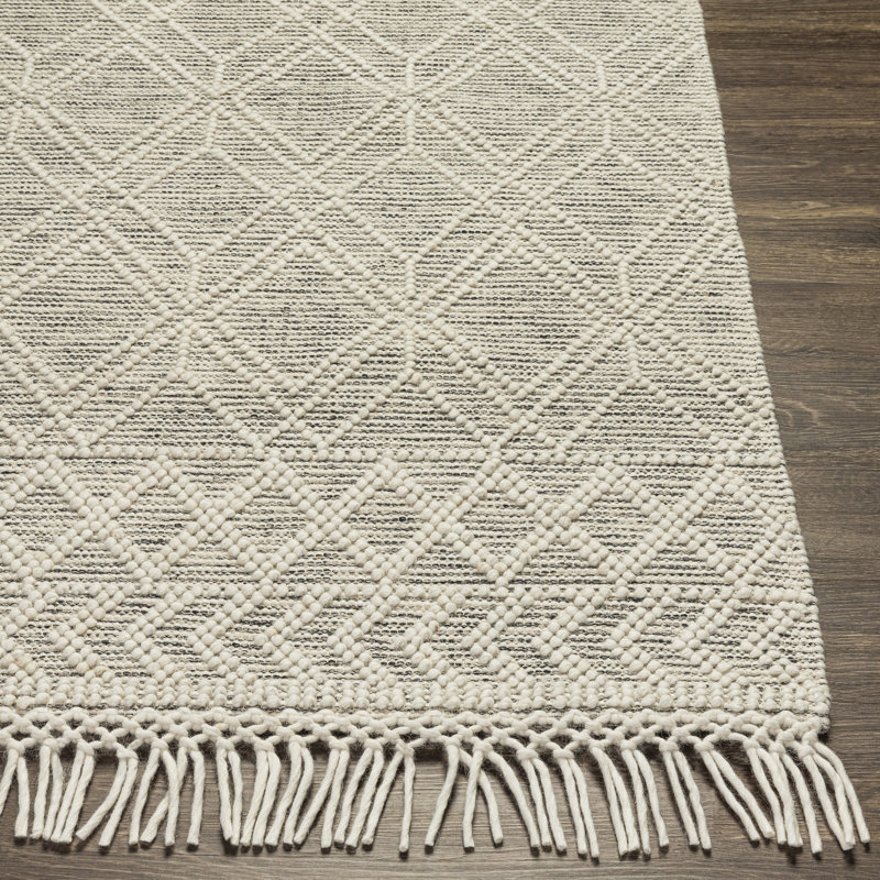 Middleborough Geometric Handwoven Cream Area Rug, Rectangle 7'6" x 9'6"
