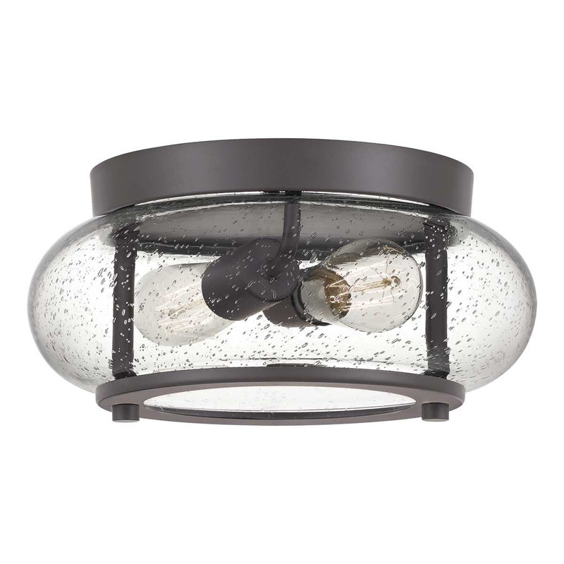 Kelli Glass Flush Mount, Old Bronze