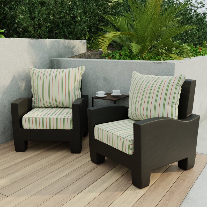 24" x 46.5" Bryann Outdoor Deep Seat Chair Cushion Set with Welt, Gallan Cedar