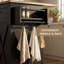 Îlot de cuisine l 50 po avec comptoir rabattable, armoire de rangement roulante noire avec roues verrouillables-627955119