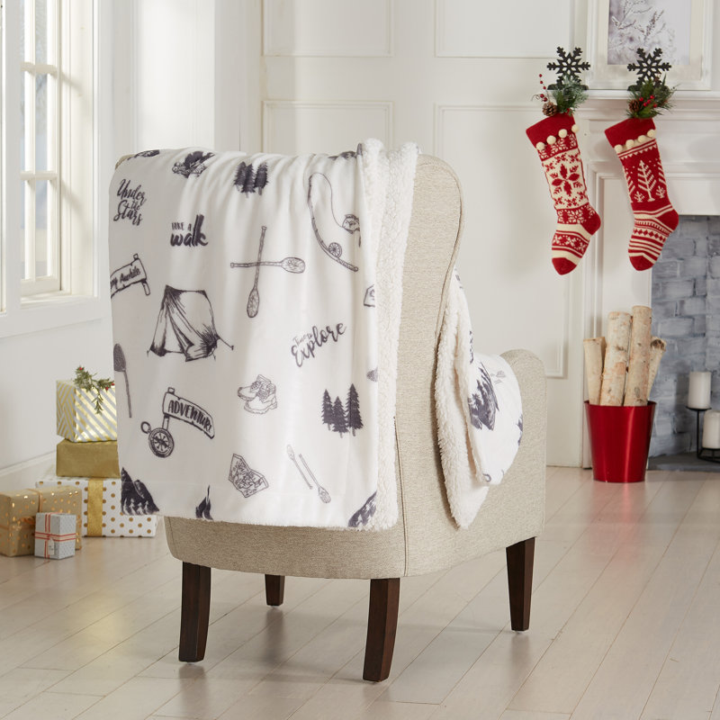 Ultra Soft Plush Reversible Holiday Throw Blanket
