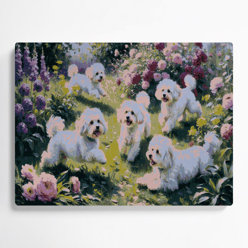 Chiens, art mural gris bichon frisé en métal, H 11 po x l 14 po