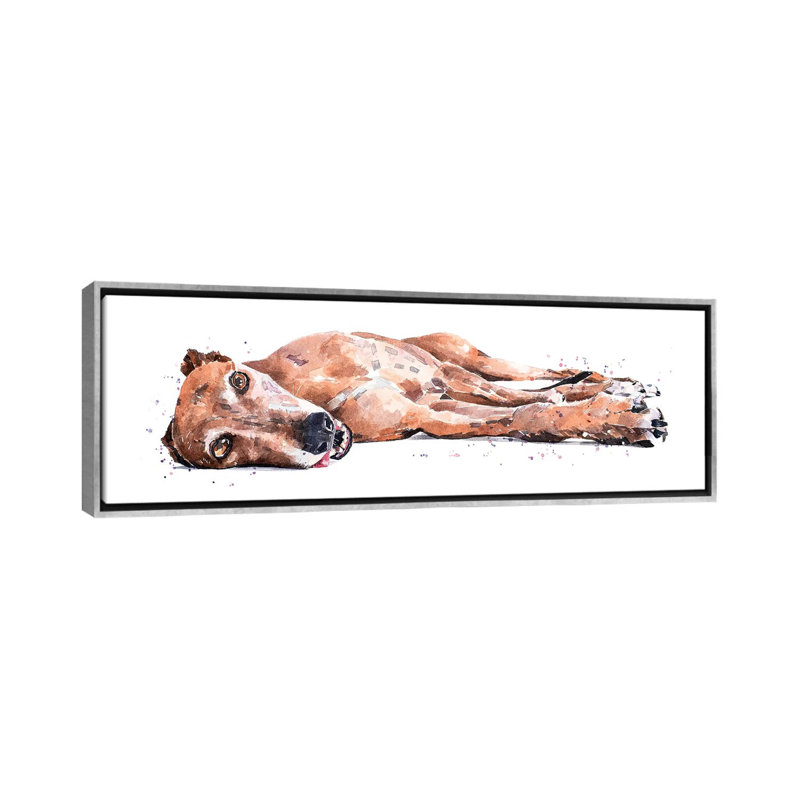 Greyhound par EdsWatercolours - impression d'art graphique panoramique, H 12 po x l 36 po x P 1,5 po
