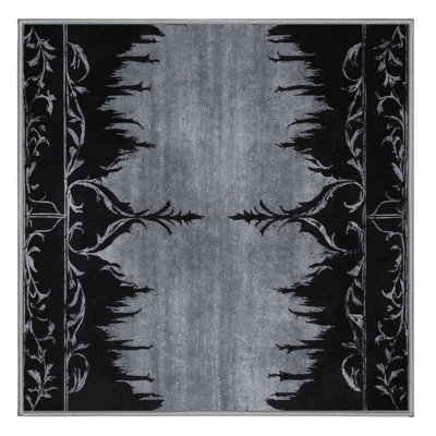Tapis noir en bois de rose