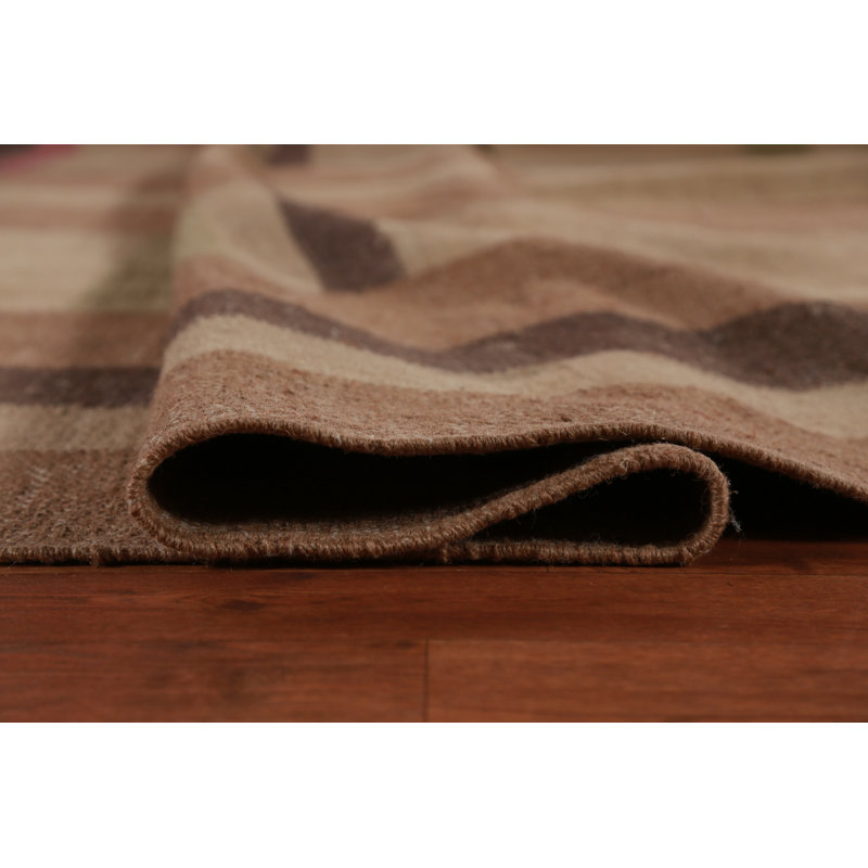 Tapis turc en jute couleur terre Kilim 10 x 13