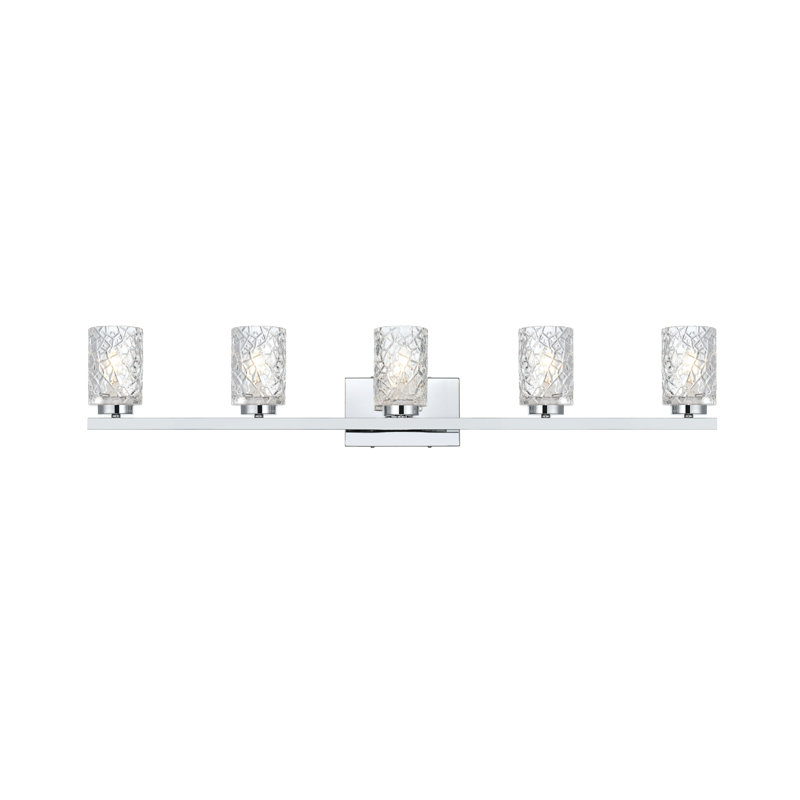 Shutesbury Dimmable Armed Sconce, Chrome, 8" H x 41" W x 41" D, 5 Lights