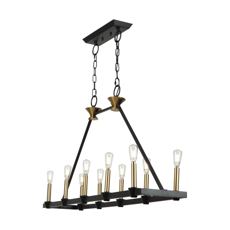 Luminaire îlot 10 lumières Notting Hill - noir / laiton brossé