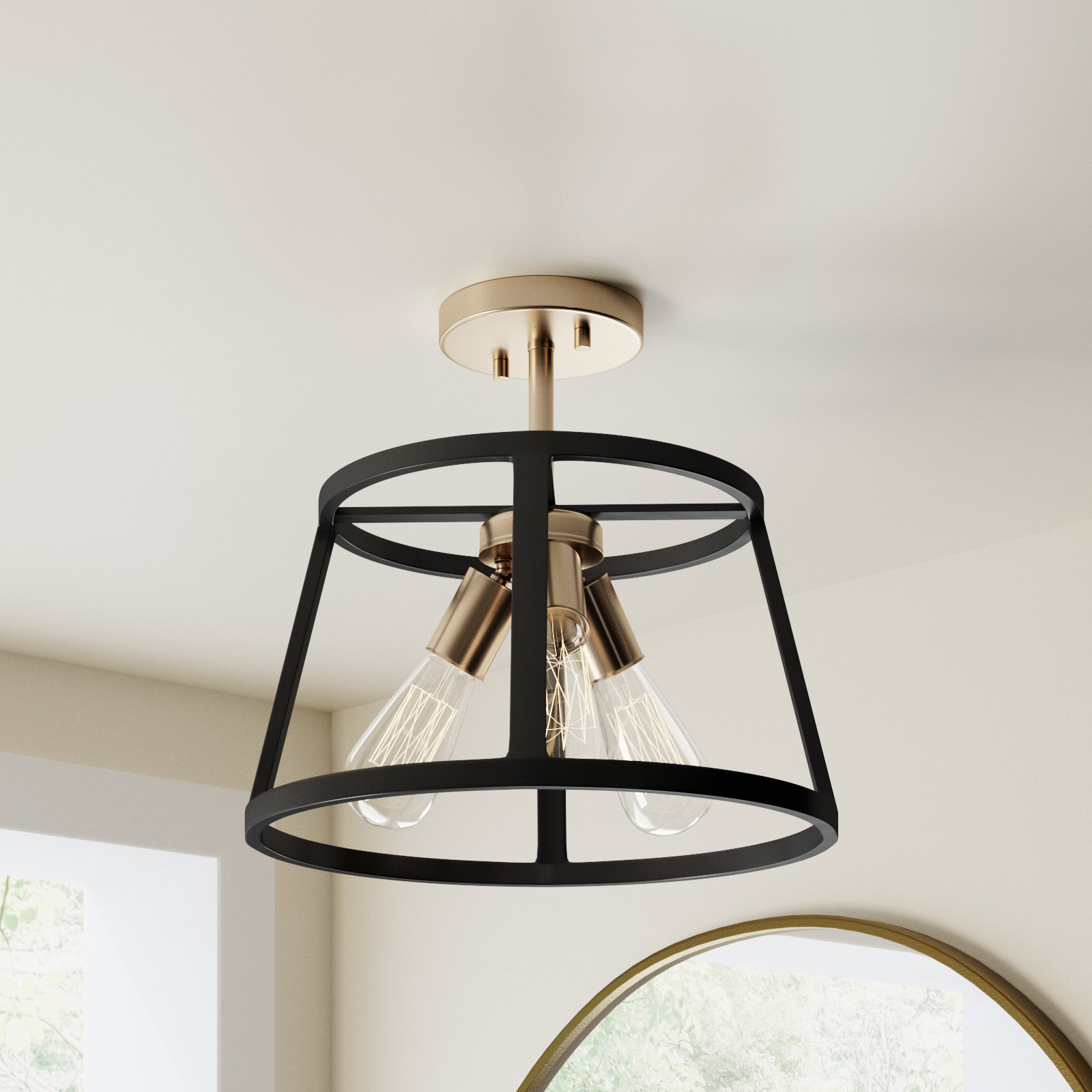Brielle 3-Light Semi Flush Mount
