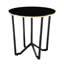 Table basse ronde et tables de bout, ensemble de 3 pièces, ensemble de salon moderne avec cadre en verre trempé noir