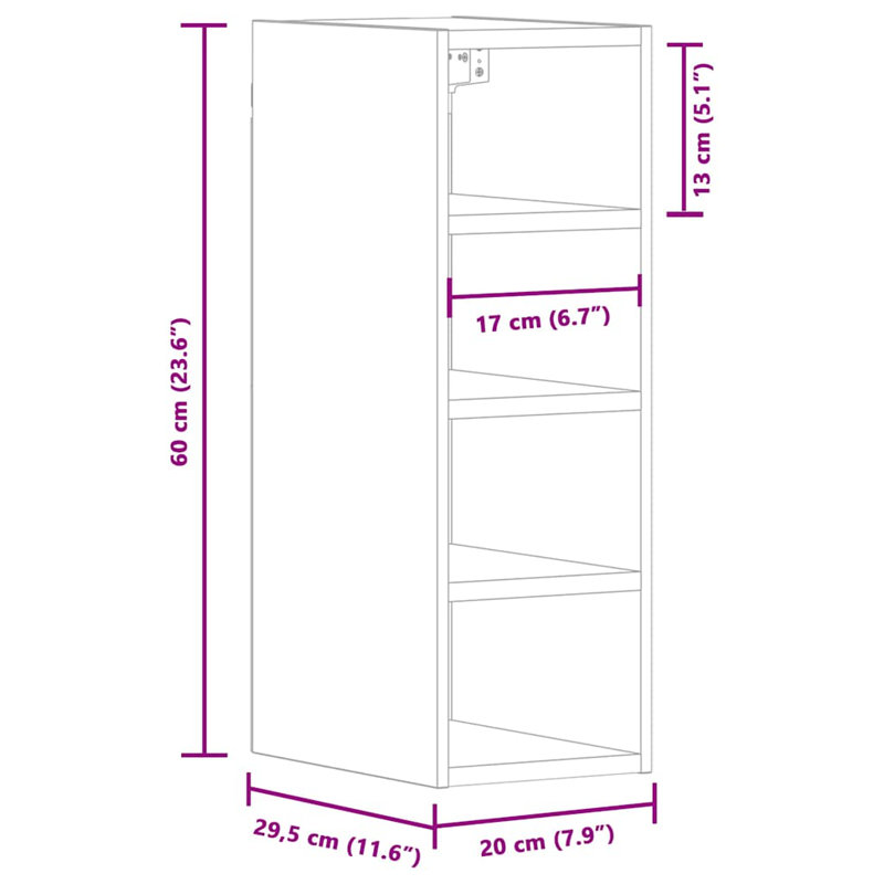 Hanging Cabinet Riga, Grey Sonoma