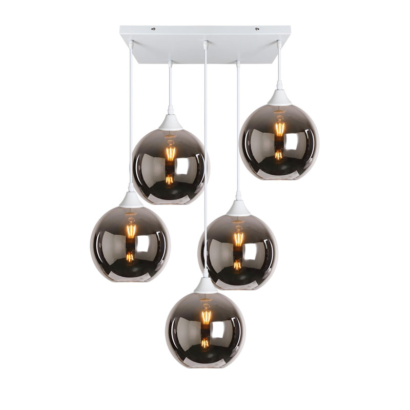 Vanderbilt 5 - Light Cluster Pendant, Silver, White