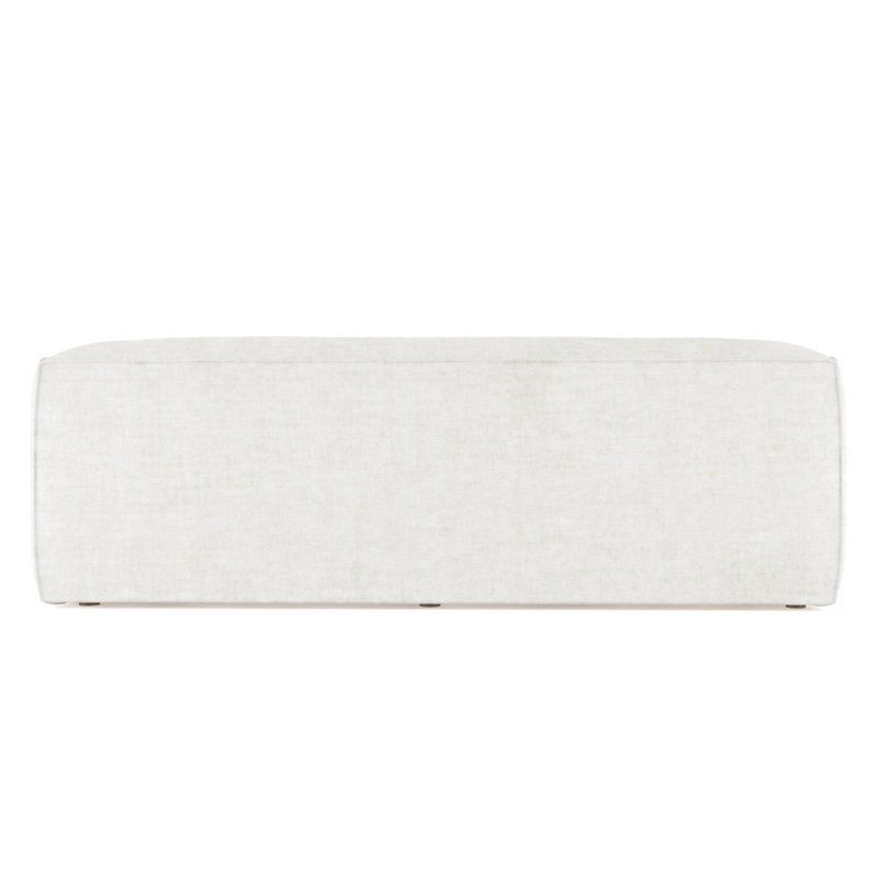 Varick Oversize Track-Arm Sofa with Flange, 30" H x 96" W x 47" D, Crushed Velvet Alabaster, Natural
