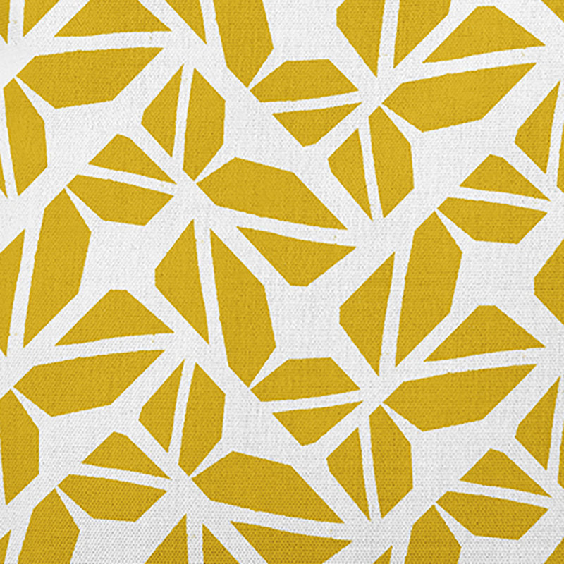 Mustard and White Geometric Outdoor Throw Pillow
