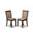 7 Piece Dining Room Set Includes a Mid Century Dining Table and 6 Dark Khaki Linen Fabric Parson Chairs with High Back - Distressed Jacobean Finish-1913879811-1913879812-1913907409