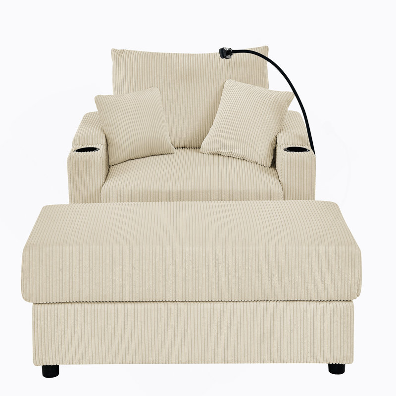 Canapé polyvalent avec rangement et multiples fonctionnalités pour le salon, Beige