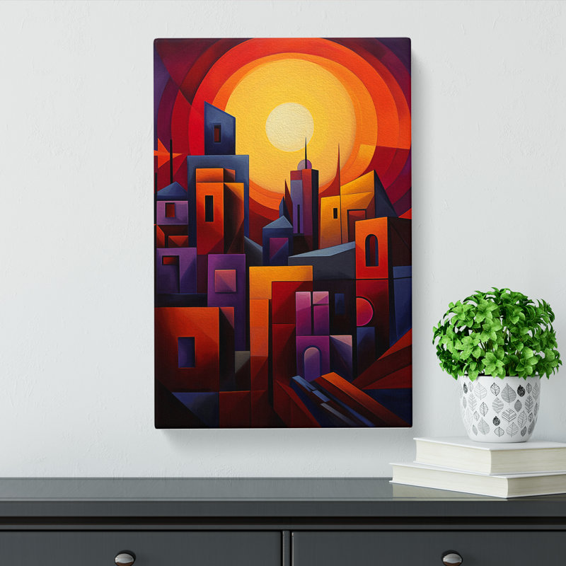 Sunset Cubism - Print, 50cm H x 35cm W x 3cm D