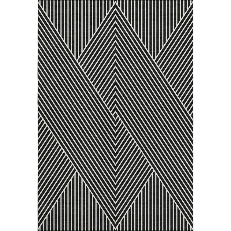 Premium Machine Washable Prisco Black Rug