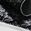 Tapis noir à motif floral argenté-37395170