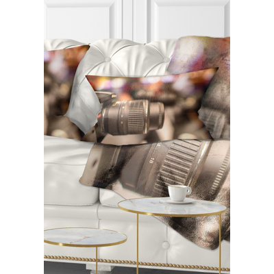 Modern Camera in City Electronics Shop Lumbar Pillow