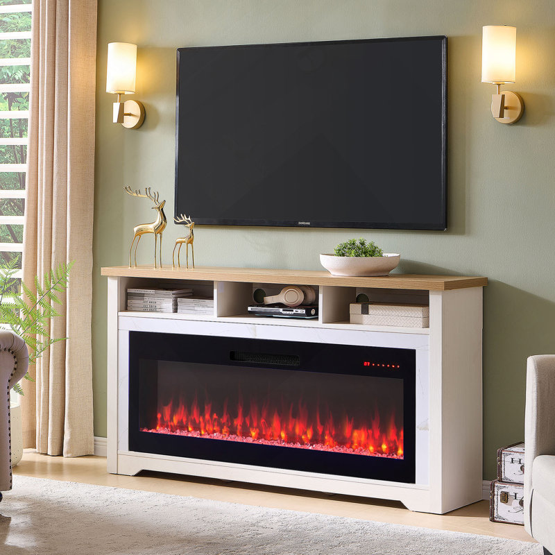 Meuble télé avec foyer électrique pour téléviseur de 70 po ou moins