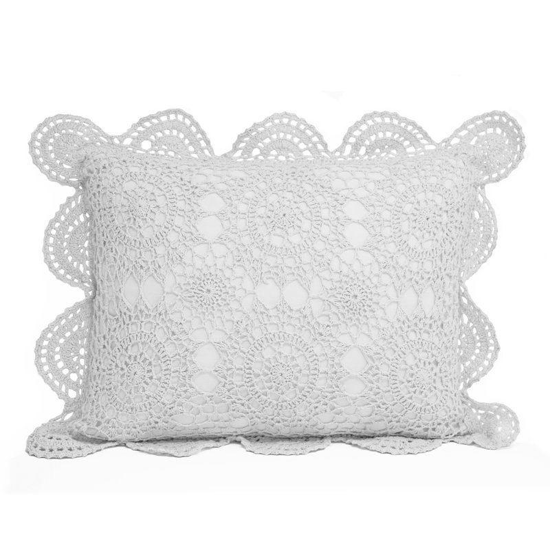 Coussin en coton fait à la main, Blanc